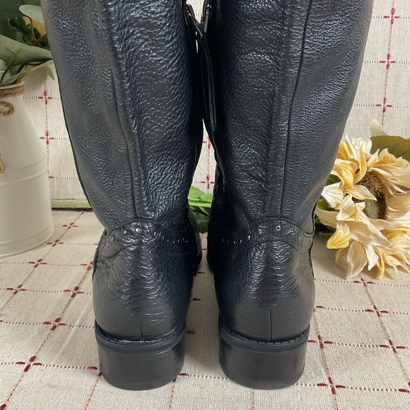 💐HP💐 Sam Edelman Prina Studded Soft Black Leather Knee High Riding Boots 6.5 - Picture 5 of 11
